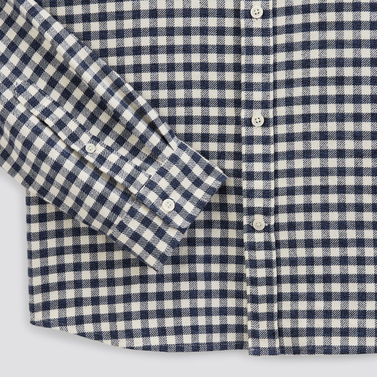 Chemise regular carreaux vichy coton recyclé flane Bleu moyen