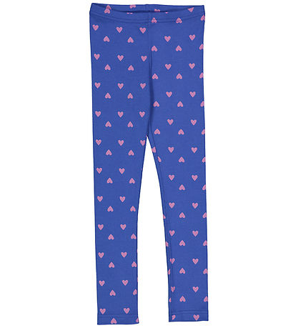 Freds WoRød Leggings - Rib - Heart - Star Blue/Pink Haze
