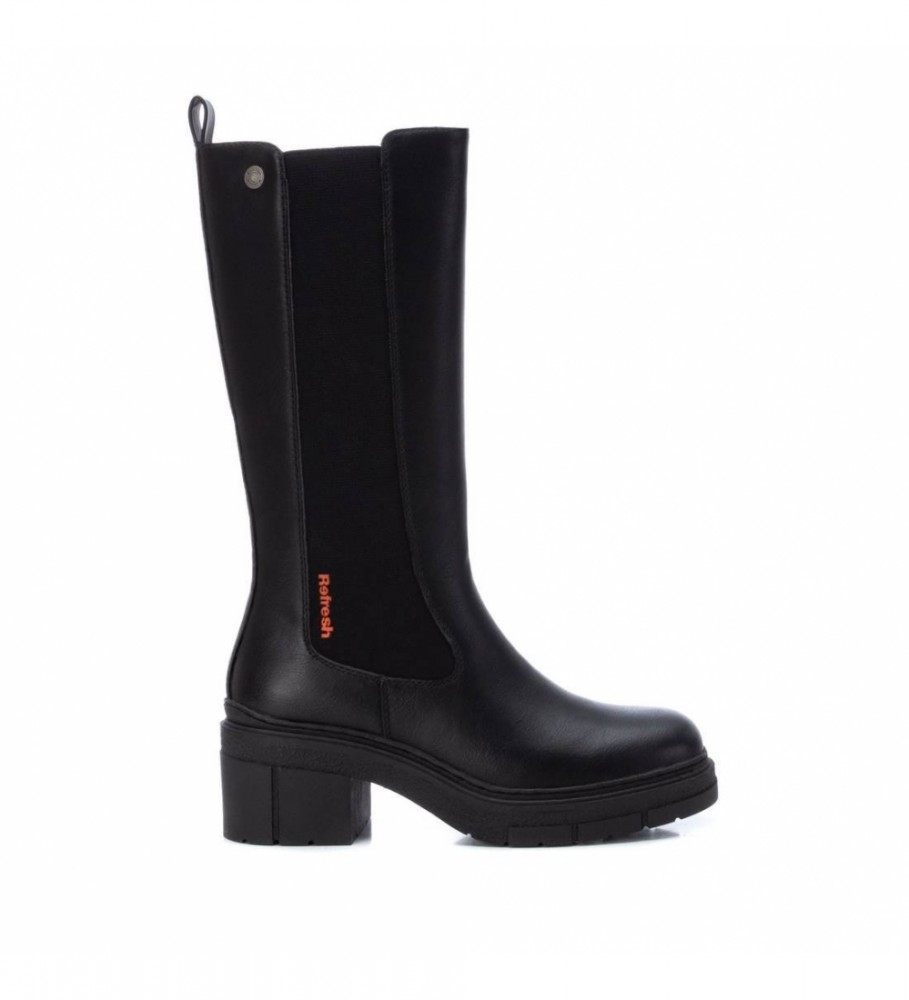Botas casuais Refresh pretas - Salto de 6 cm -