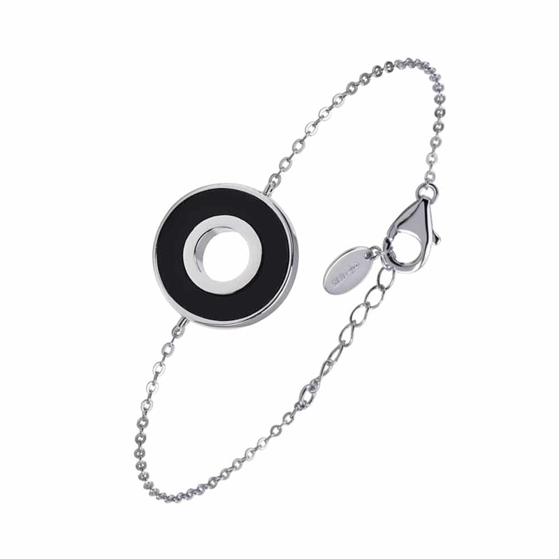 Bracelet Anna En Argent  Pierre Onyx Zirconium Blanc