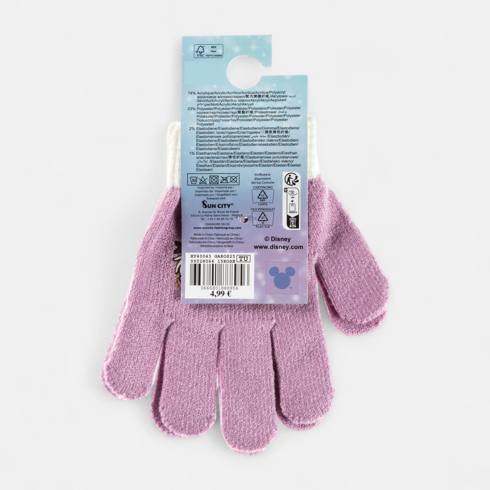 Gants rose