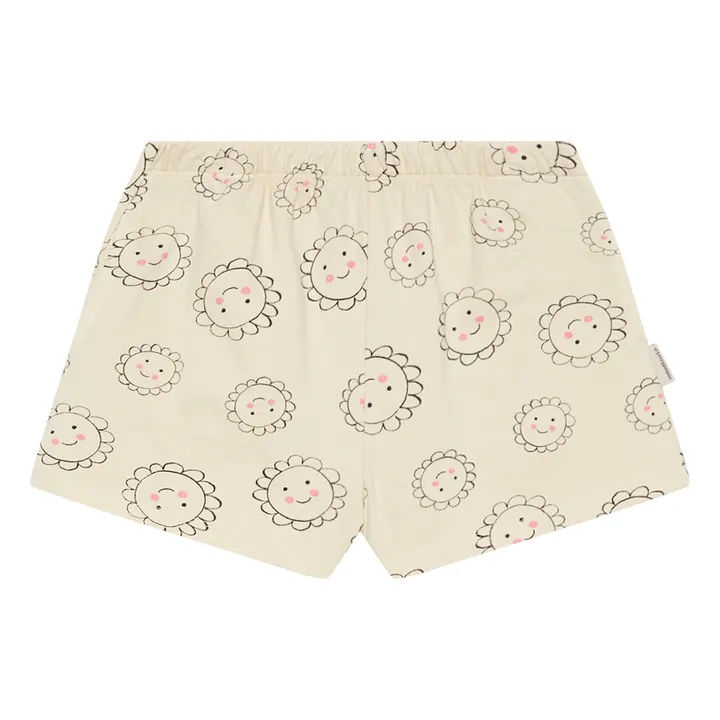 Weekend House Short Fleurs Coton Bio | Crème