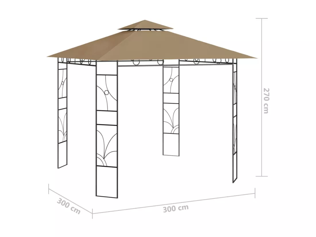 Belvédère 3x3x2,7 m Taupe 160 g/m²