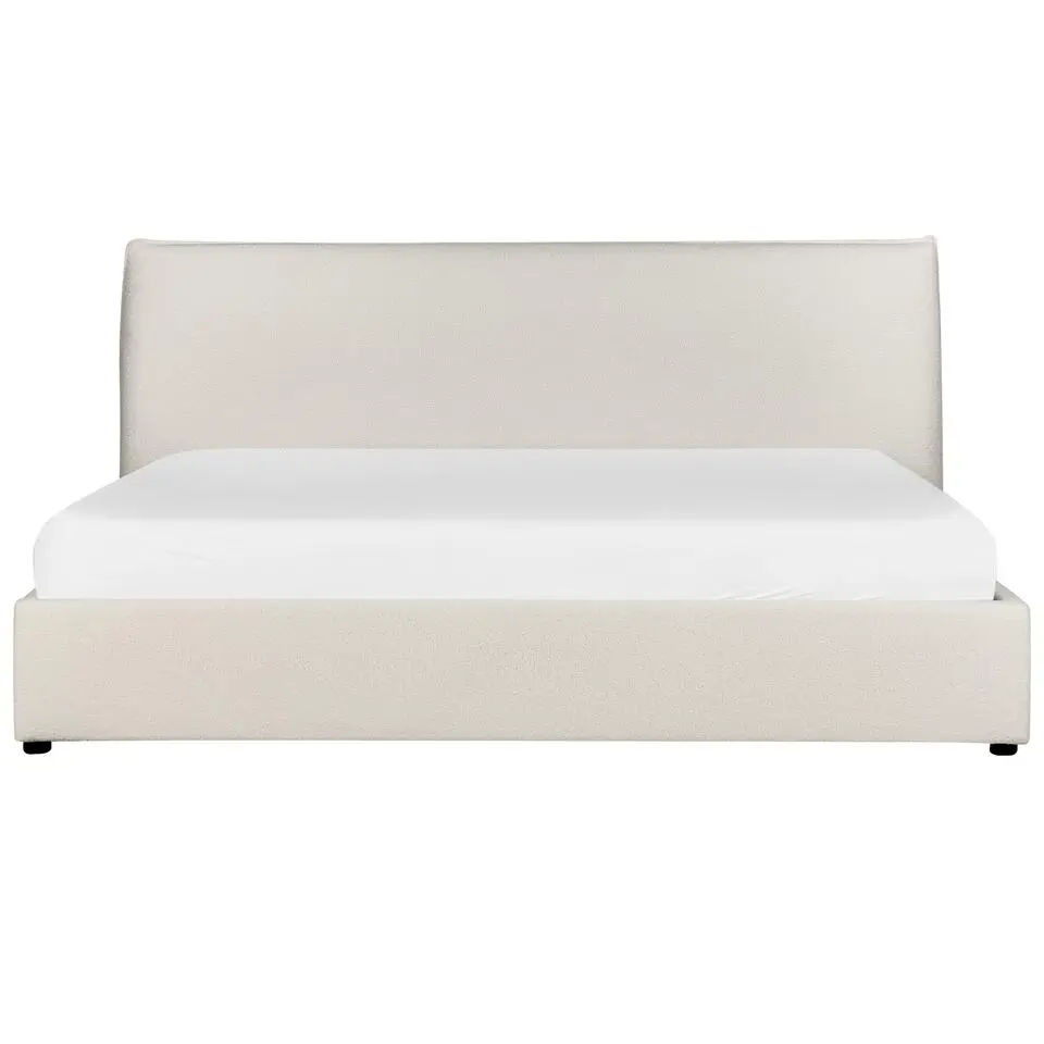 LAVAUR - Bed met opbergruimte - Off-white - 180 x 200 cm - Bouclé