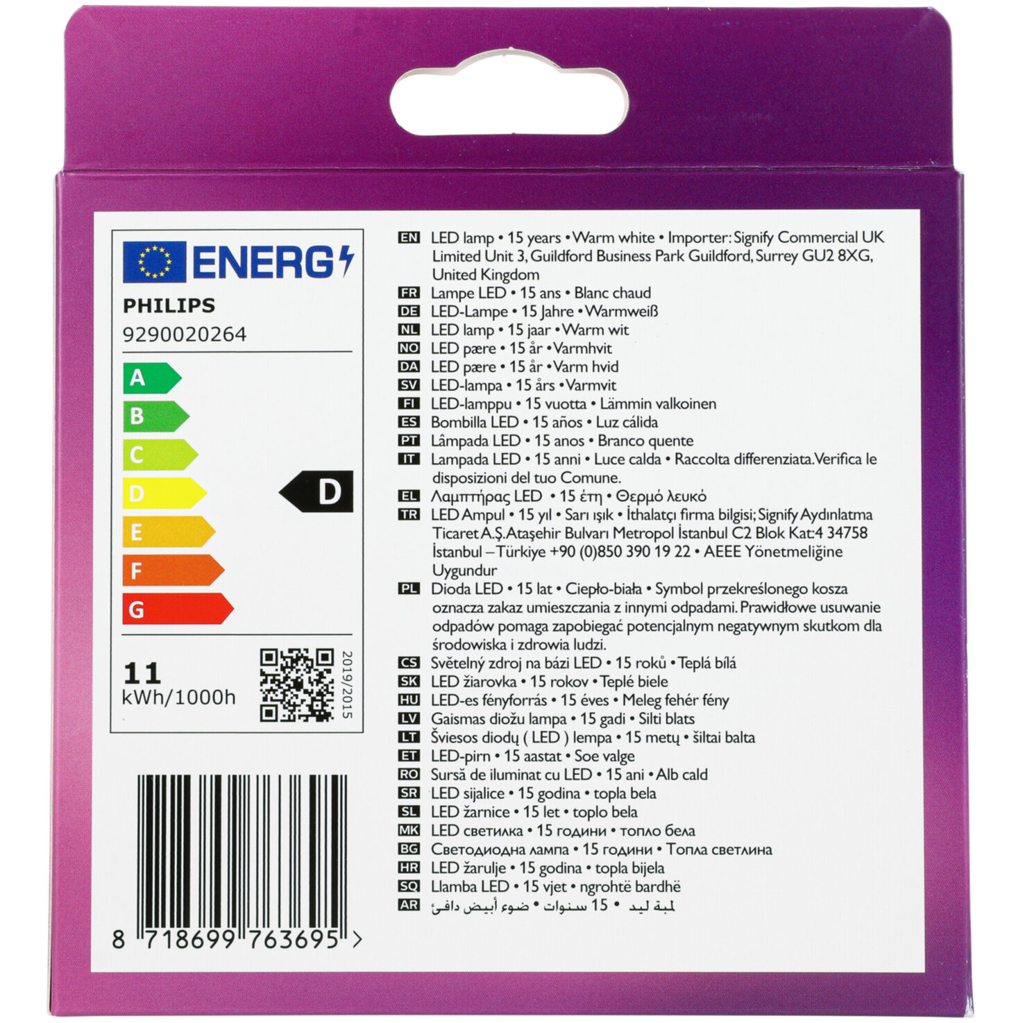 Philips LED-Kolben E27 warmweiss 10.5 W 2 Stück