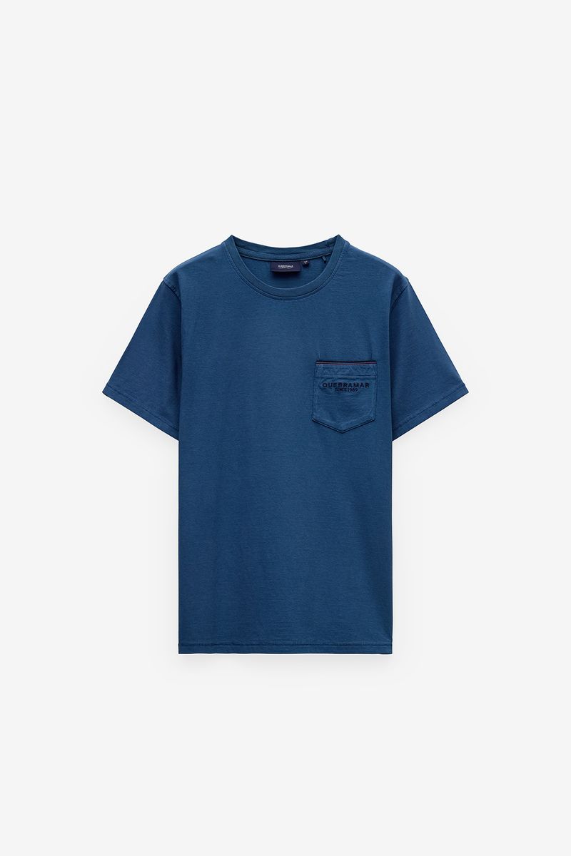 T SHIRT COM BOLSO E PIPING