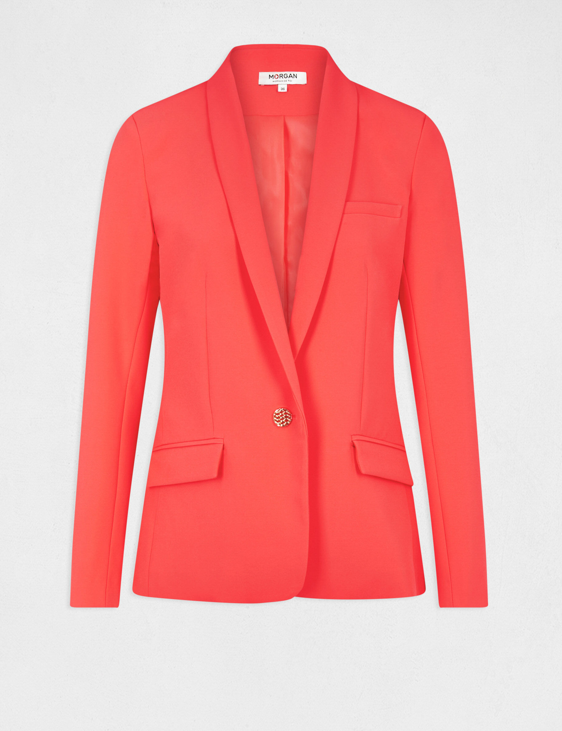 Veste cintrée boutonnée orange femme - orange