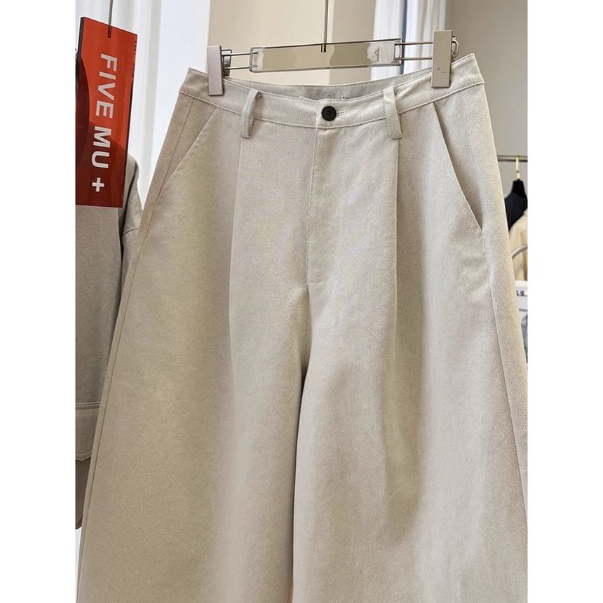 fluffush - Mid Rise Plain Loose Fit Broek