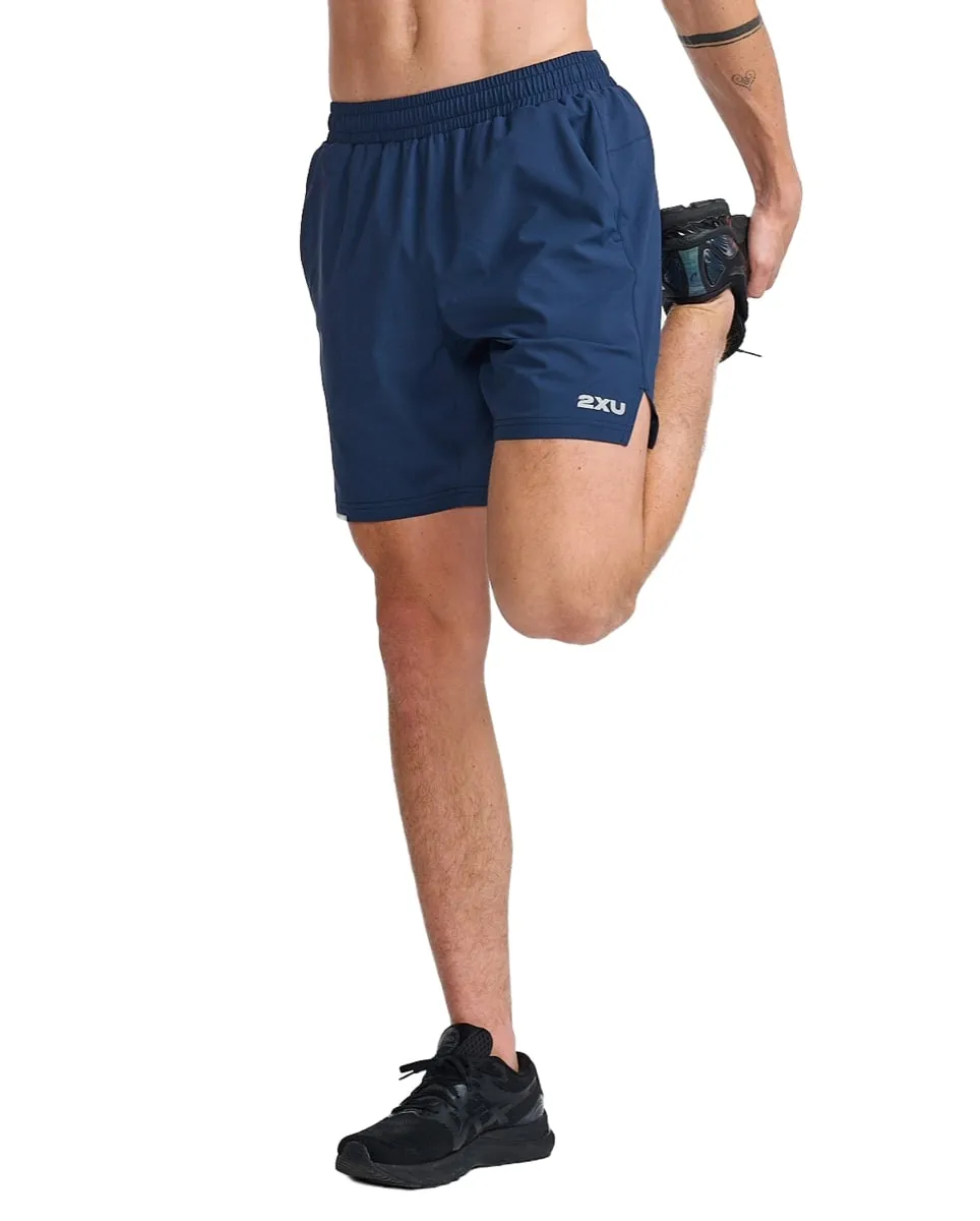 2XU Men's Aero 7 Inch Shorts Midnight/Silver Reflective
