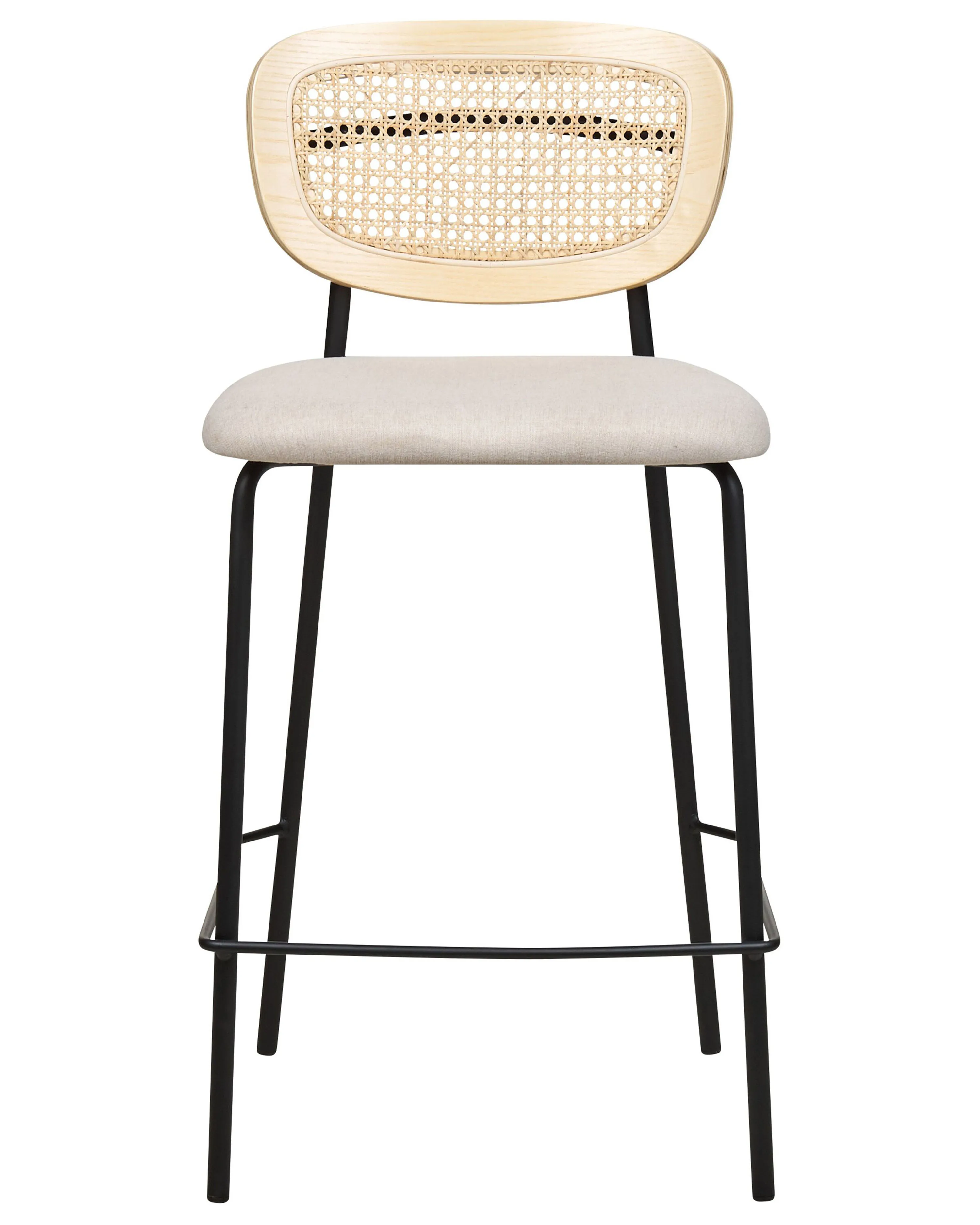 Set van 2 barstoelen MAYETTA Rotan Lichtbeige