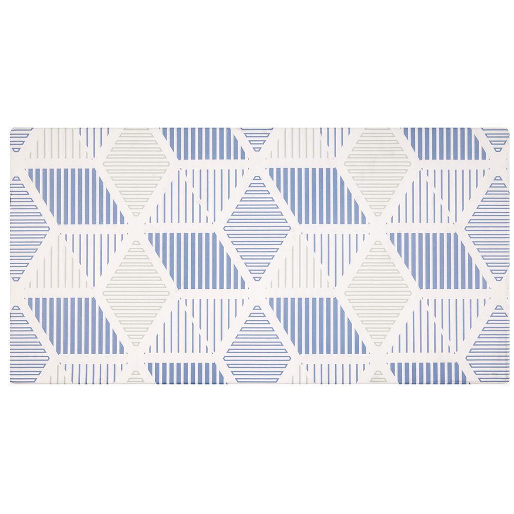 Tapis vinyle confort imprimé bleu et blanc 100x50cm