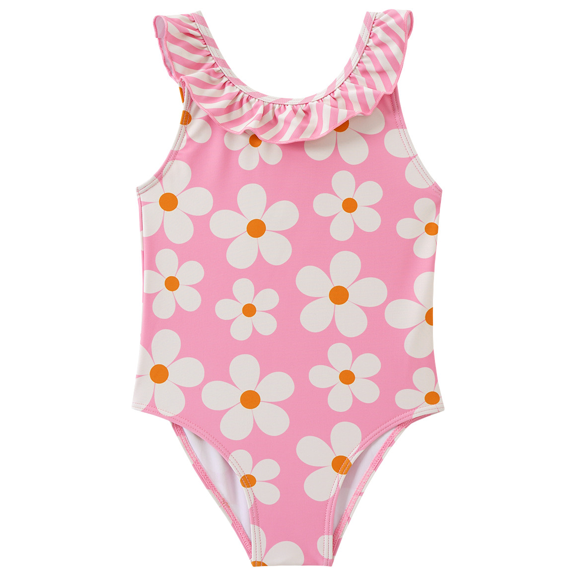 Topomini Baby Badeanzug mit Blumen-Allover rosa / weiss