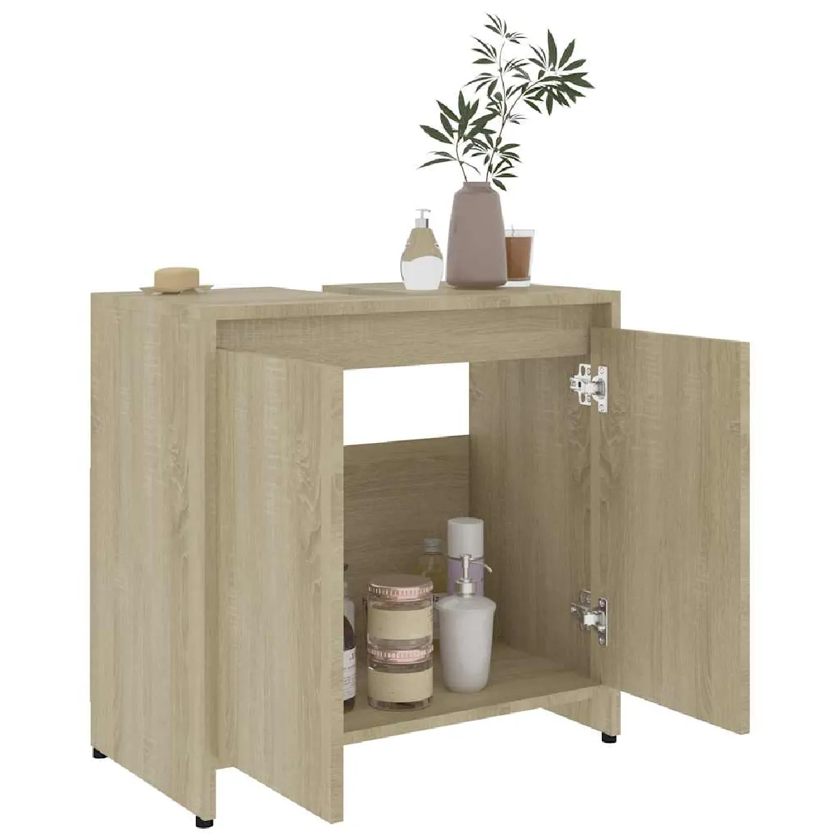 VIDAXL Armoire salle de bain - Chêne sonoma