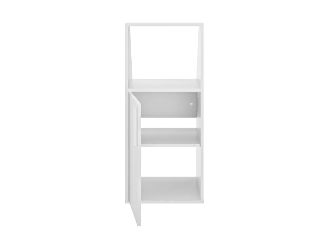 Meuble sous pente 1 porte et 1 niche - Blanc - ADEZIO
