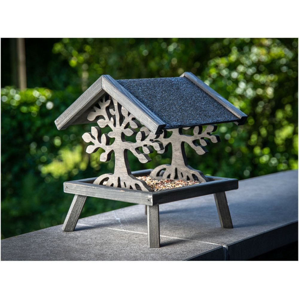 Mangeoire en bois pour oiseaux, magic, taille: 30 x 30 x 28 cm.