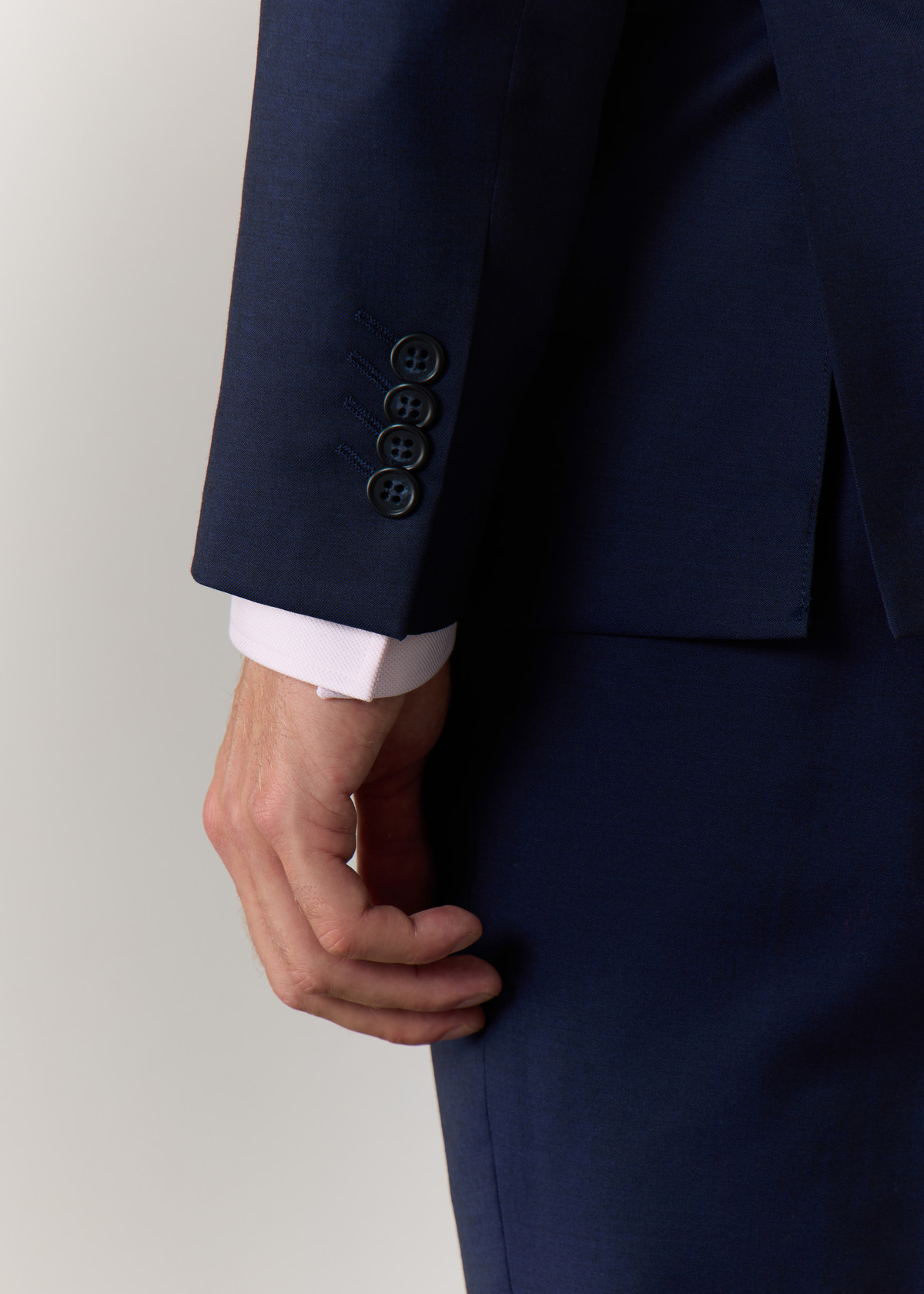 Costume 2 pièces Slim en laine unie bleu indigo
