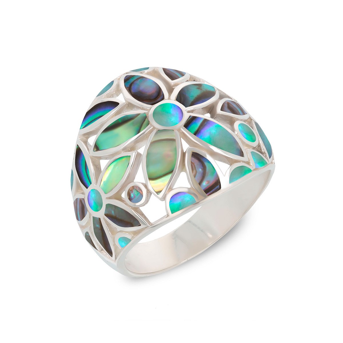 Bague Abalone et Argent 925 Motif Floral | Boutique ADEN