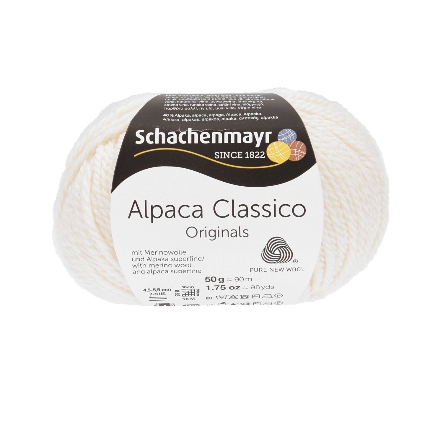 Handstrickgarn ALPACA CLASSICO - wollweiß - 50g