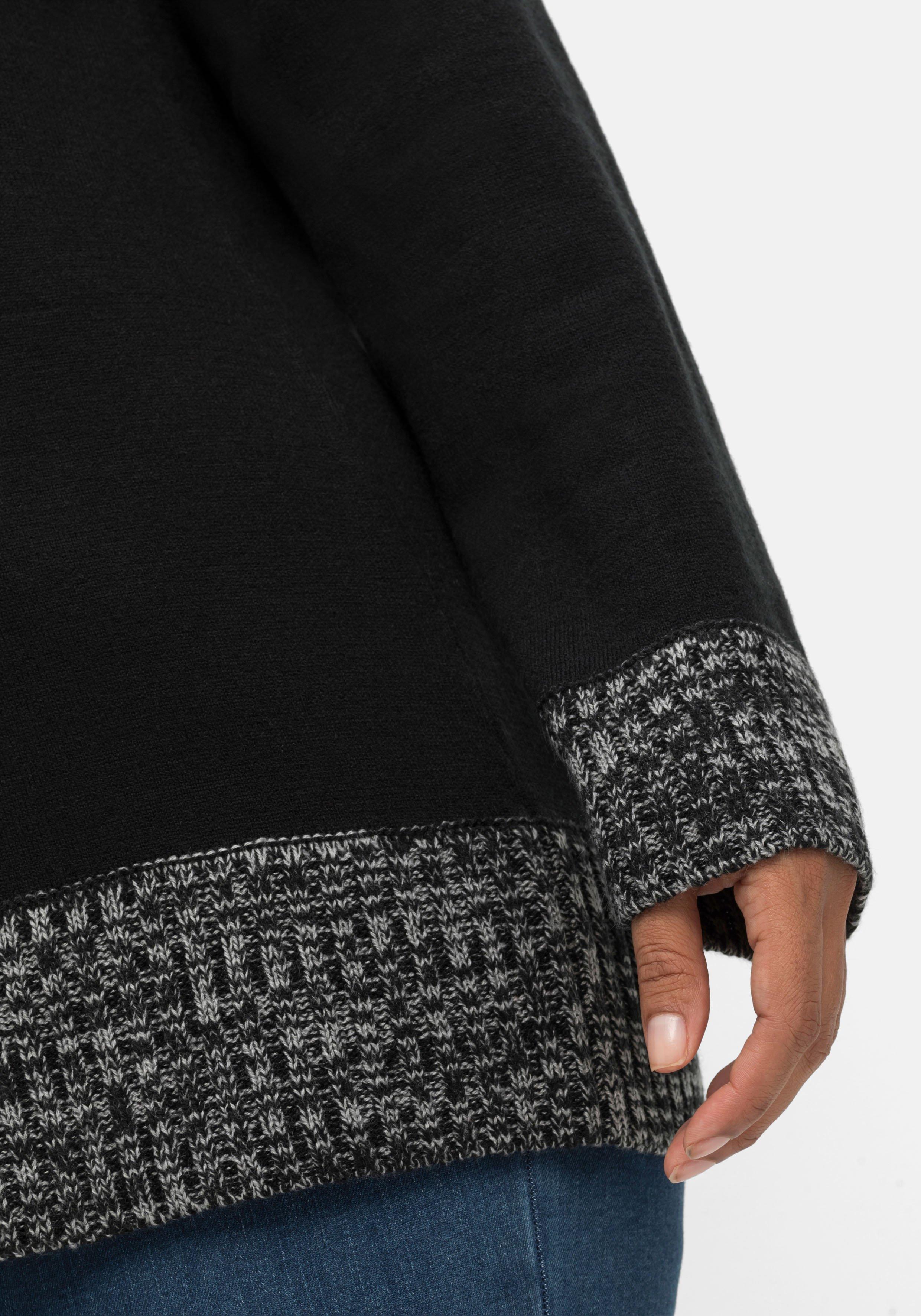 Pullover mit Schalkragen und Grobstrick-Partien