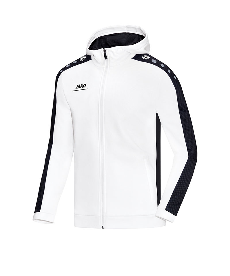 JAKO Striker Kapuzenjacke Weiss Schwarz F00
