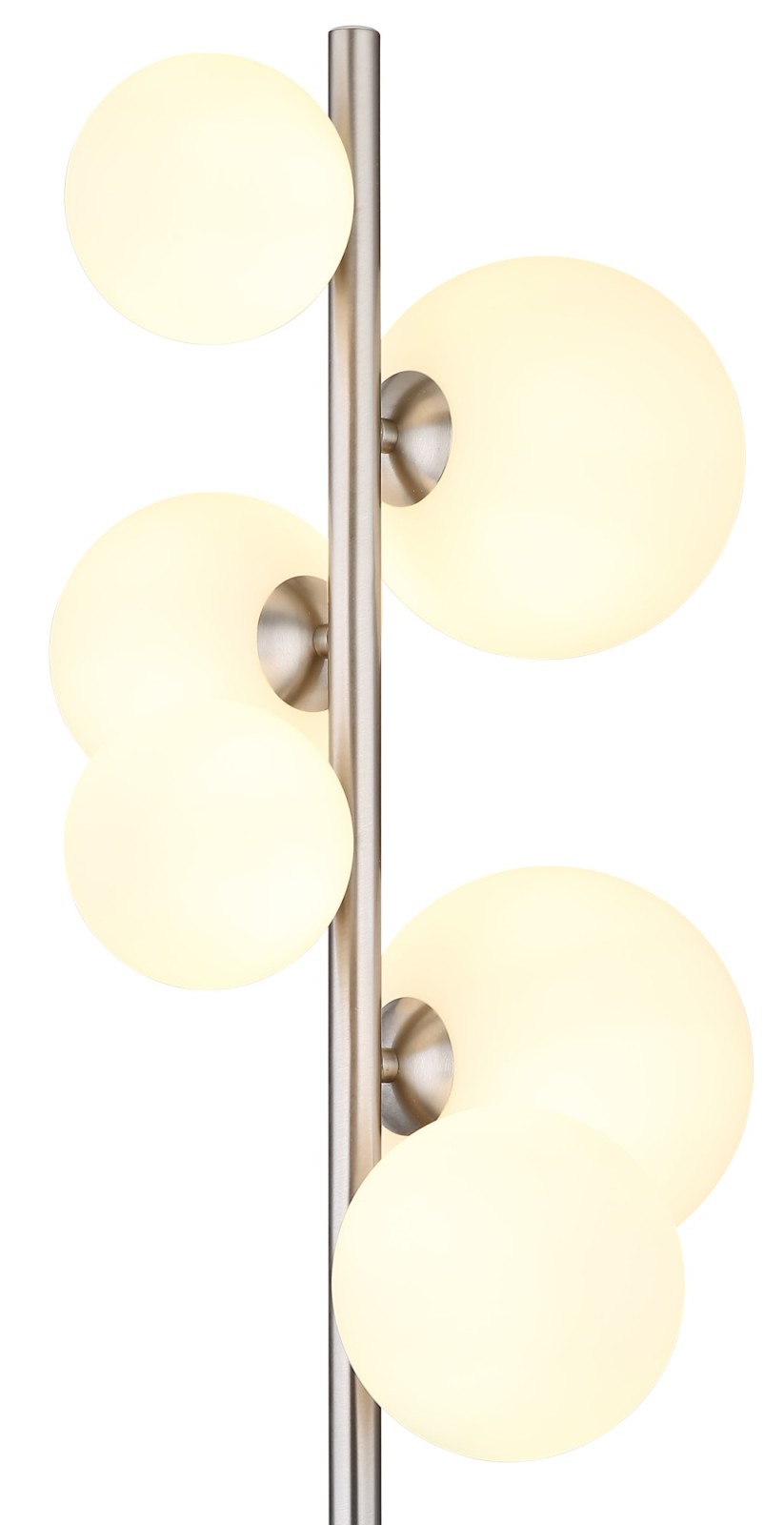 LED-Stehleuchte - nickel matt - opal - 155 cm