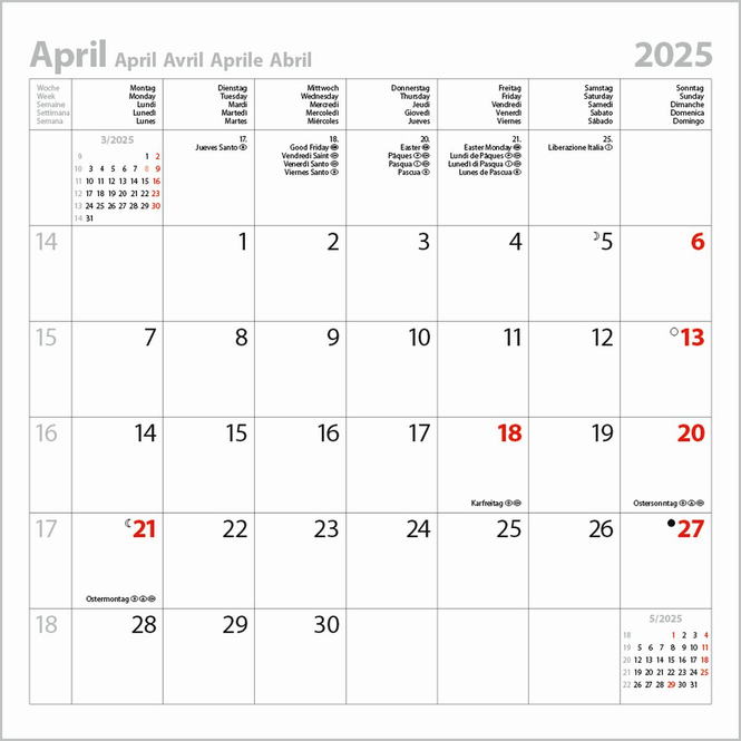 Wandkalender - 2025 - Wunder der Welt