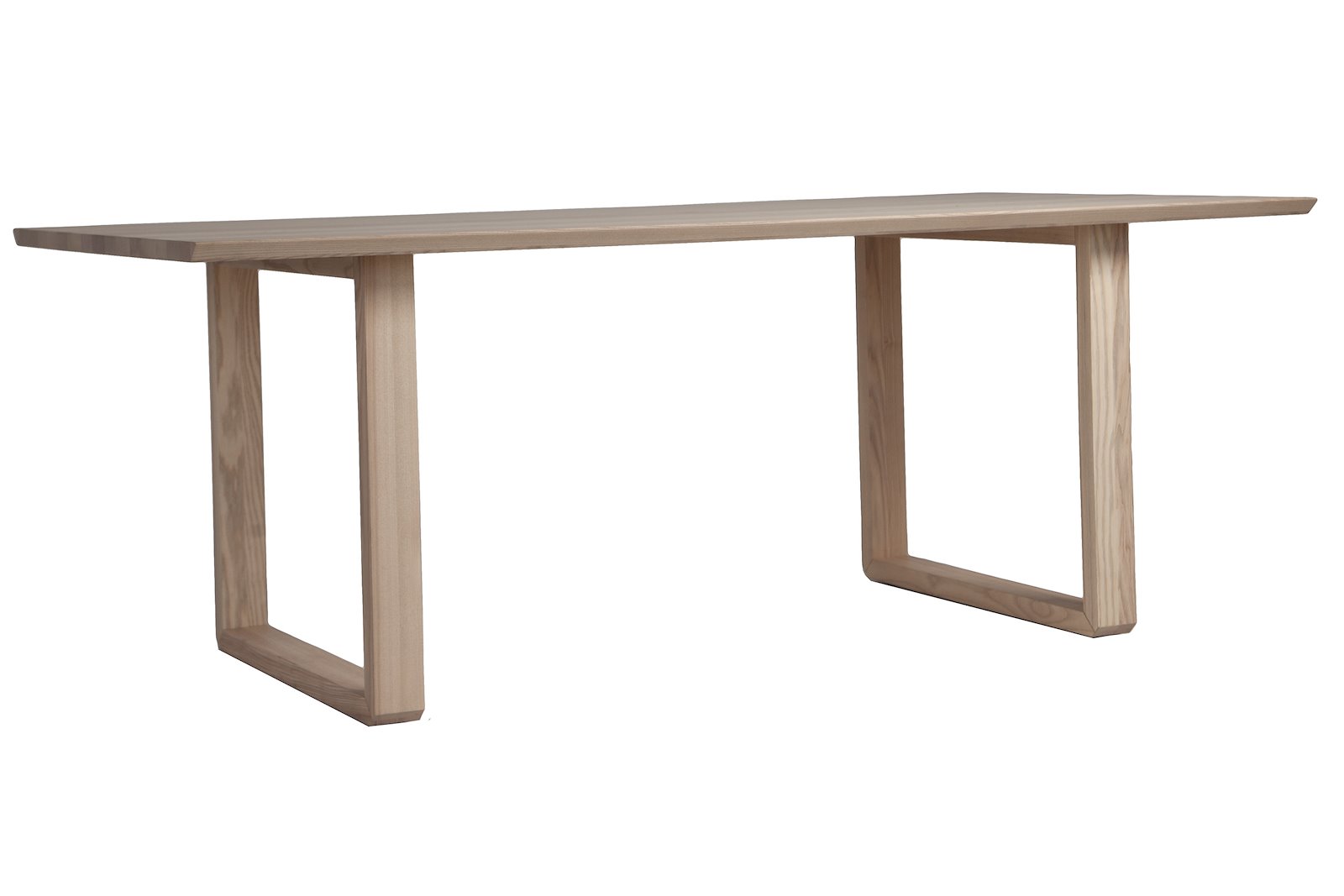 Woodcraft spisebord 100x220 cm. Hvitoljet heltre ask. Split top B, kant nr. 1 og ben nr. 6