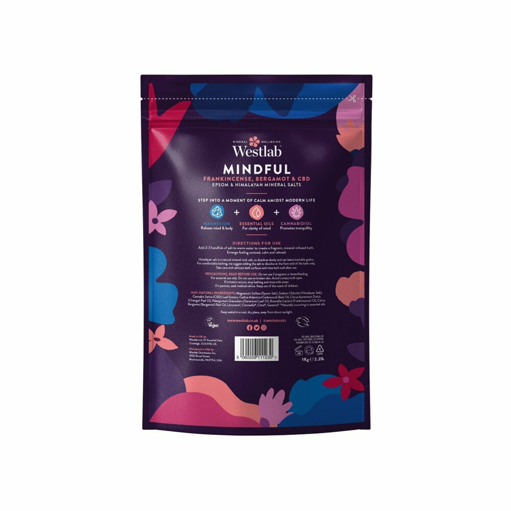 Westlab 100% Natuurlijk Badzout Mindful1000 gr