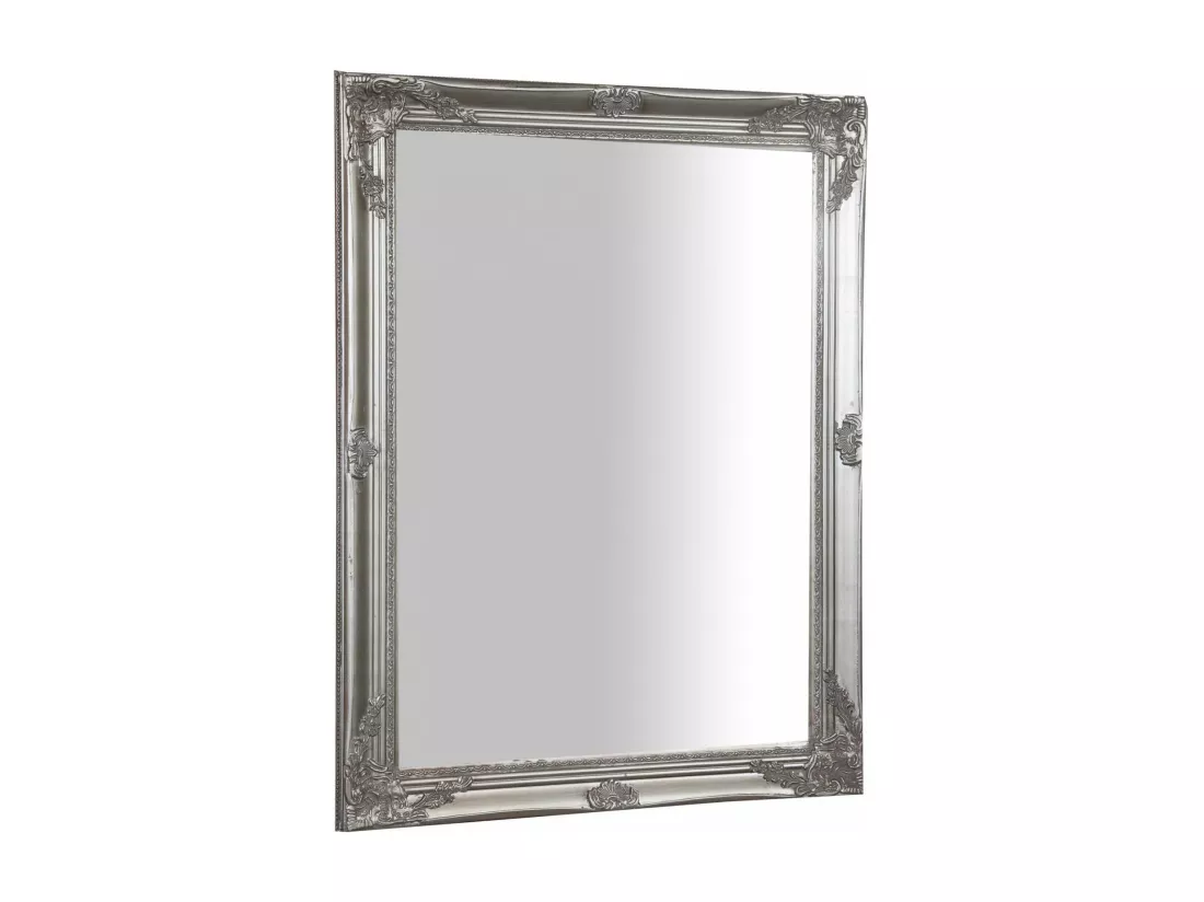Miroir avec cadre argenté - Bois - 62x82 cm