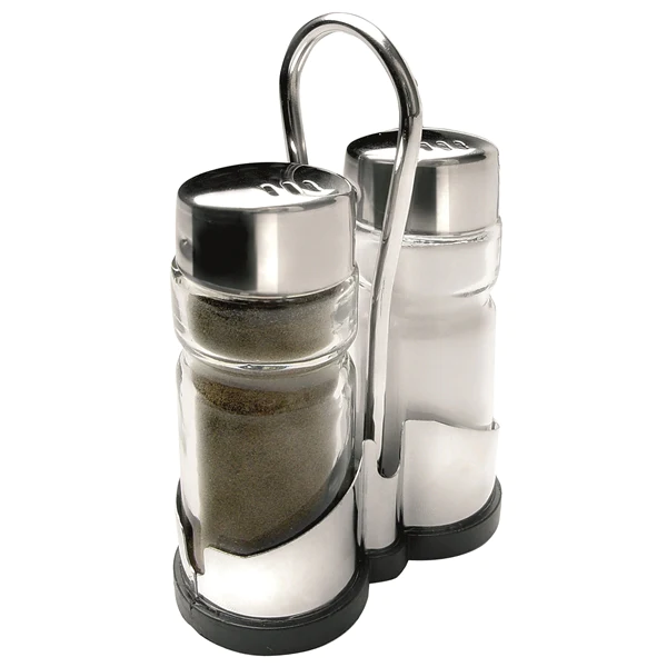 Salière et poivrière en verre et inox Ibili