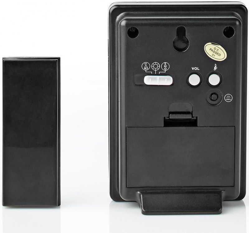 Nedis - Draadloze Deurbelset - Zwart - Batterijen - Instelbaar Volume