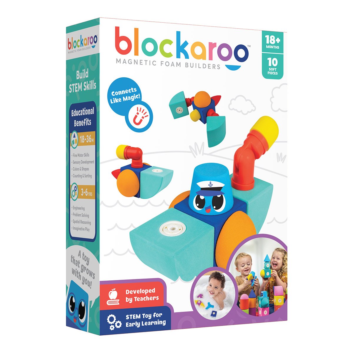 Jeu de construction en mousse Bateau remorqueur Blockaroo 10 pièces