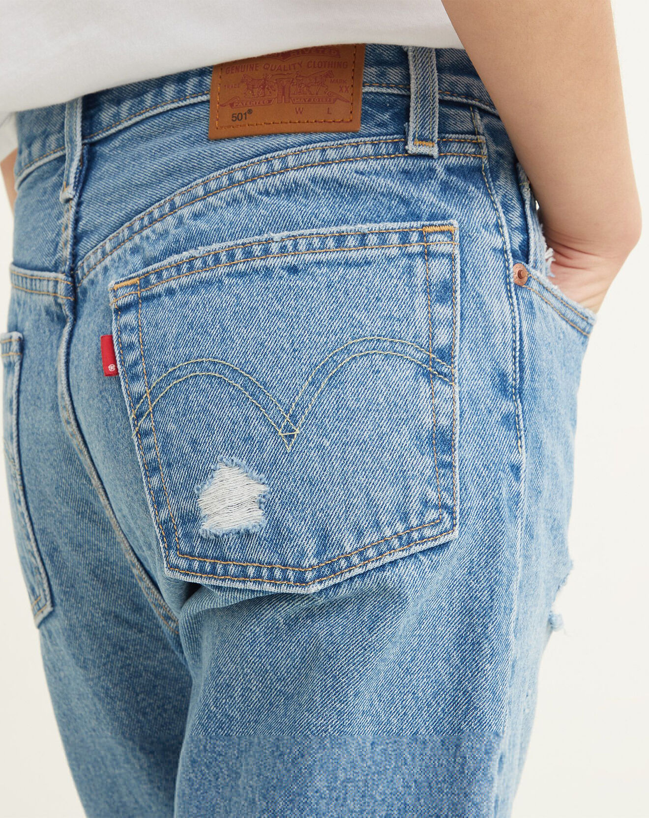 Levi's® Jean 501 Crop coupe droite bleu