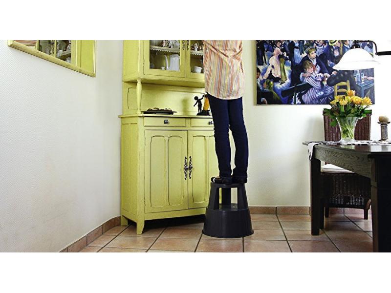WEDO Hocker Step Kunststoff, Schwarz Rollhocker Step aus Kunststoff