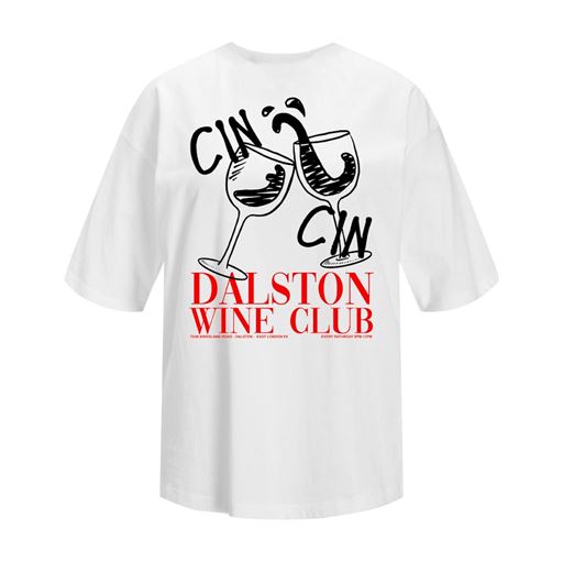 JJXX Millow Loose T-shirt, Bright White Wine Club, S