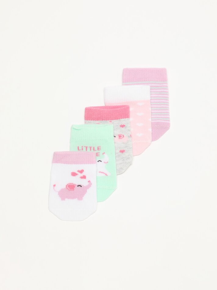Pacote com 5 pares de meias estampadas - Sortidas