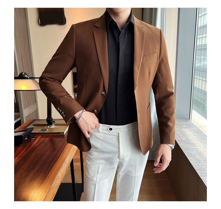 Deepwood - Effen enkelrijs blazer