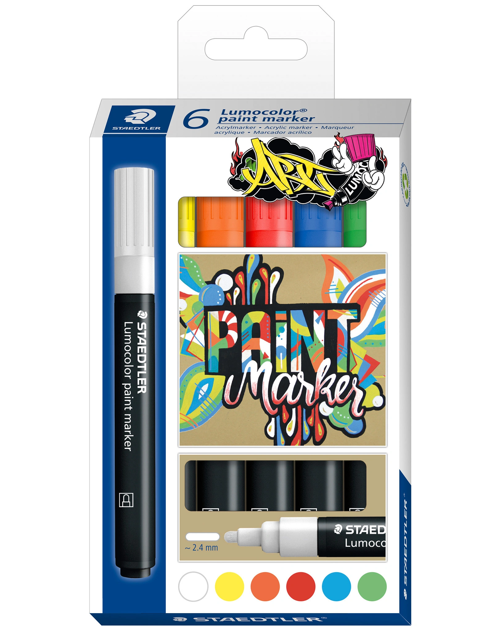 349 C6 Acrylmarker Lumocolor® 6er-Pack