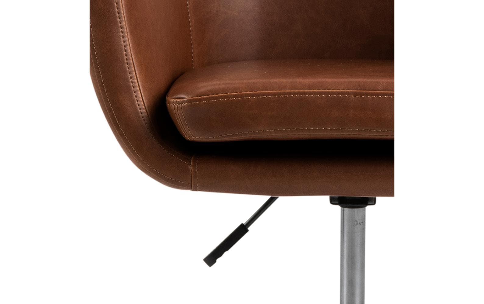Bürostuhl Nora, mit Polsterrücken und Armlehnen, Cognac<br>Schreibtischstuhl im Leder look