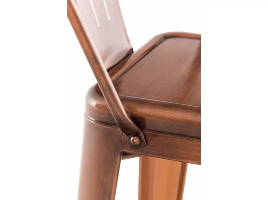 Lot de 2 Tabouret de bar - Métal & Métal - Cuivre - Aiden