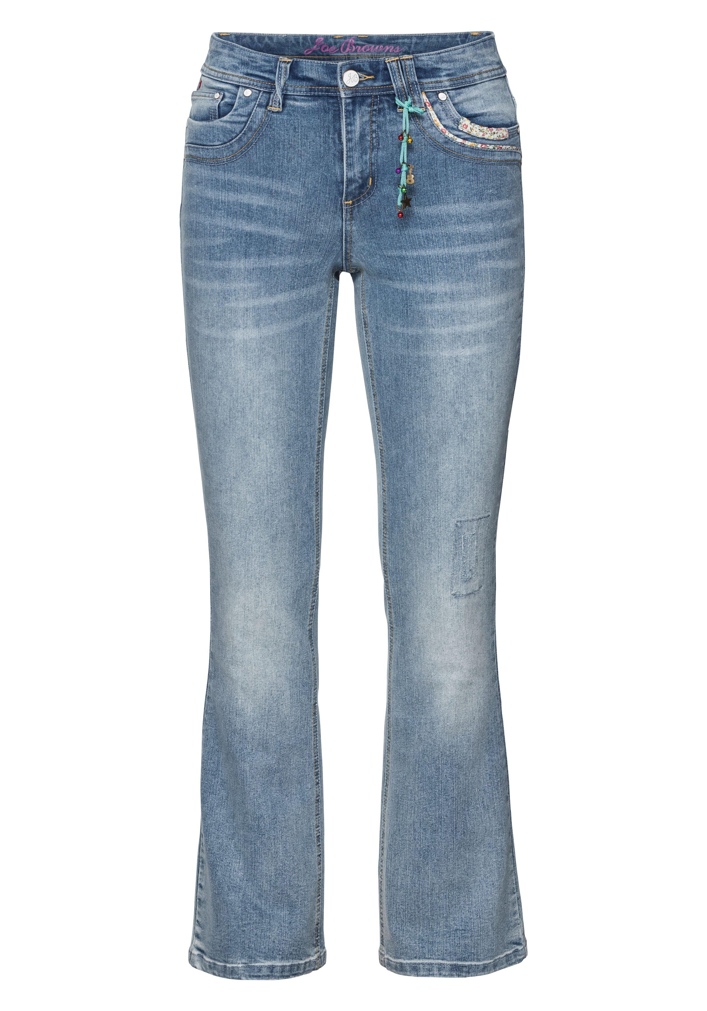 Bootcut Stretch-Jeans im Used-Look
