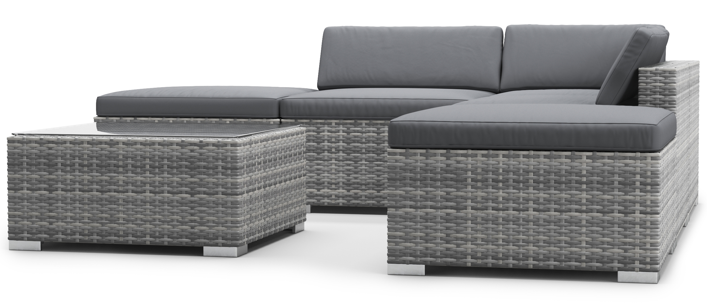 Rattanlounge TEXAS grau/anthrazit