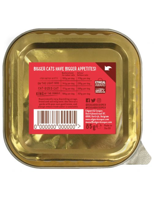 Edgard&Cooper Kuipje Adult Biologisch 85 g - Kattenvoer
