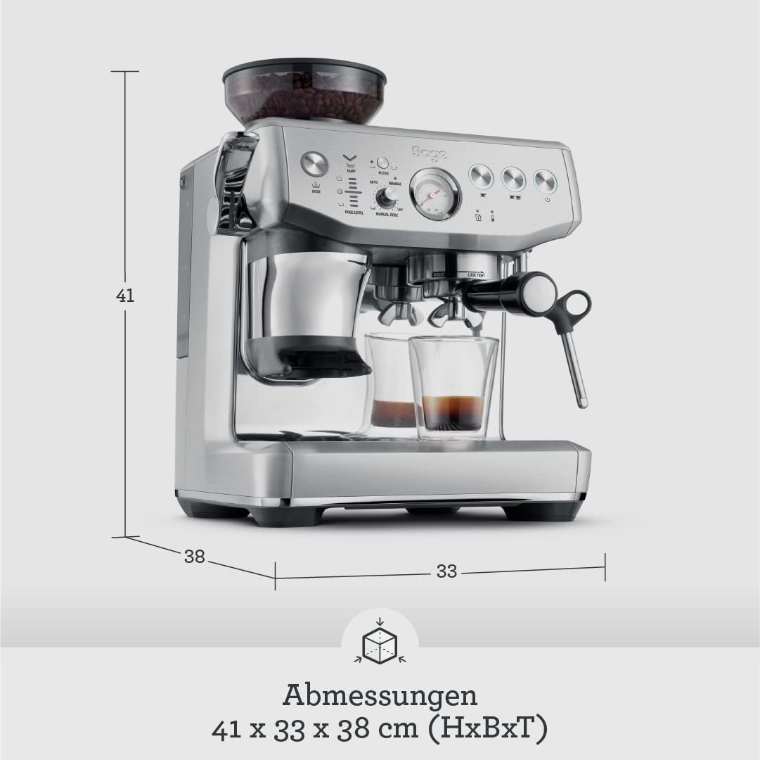 Sage - The Barista Express Impress - Kaffeemaschine mit manuellem Milchaufschäumer & integriertem Mahlwerk - Intelligente Dosierung, 25 Mahlgradeinstellungen - Zwetschgenblau
