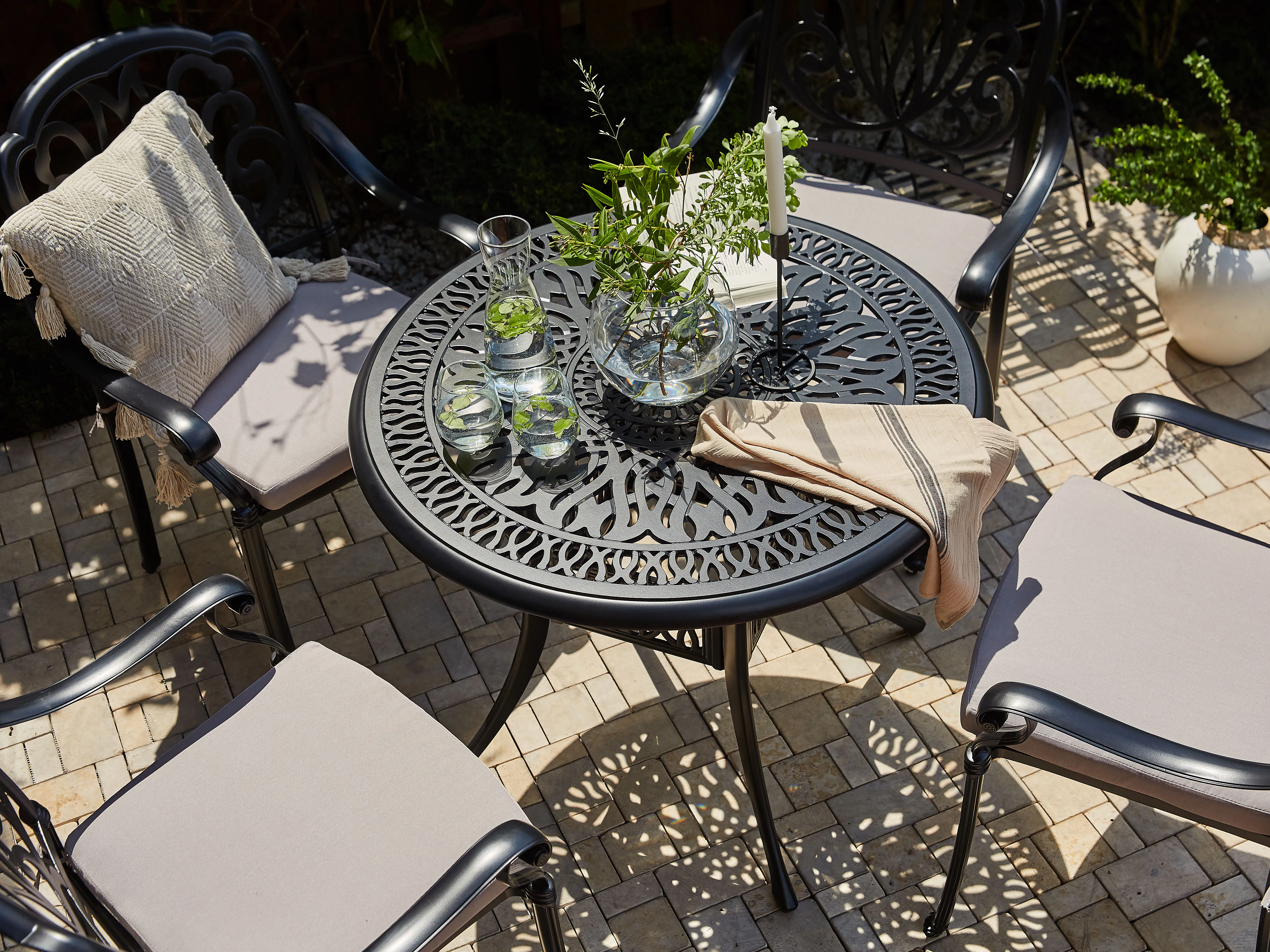 Bistrotafel ANCONA 90 cm 90 cm Metaal Zwart