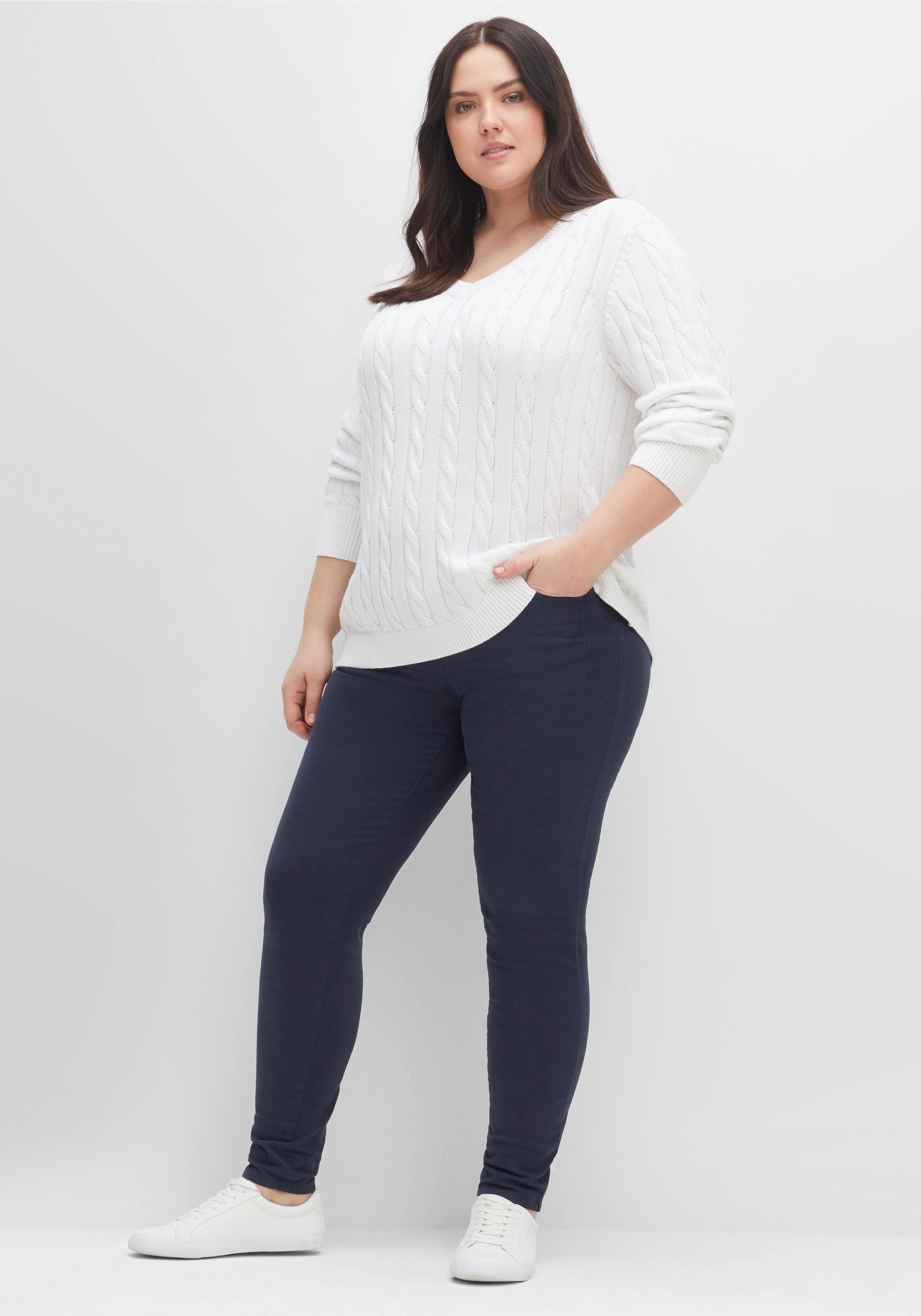 Skinny Twillhose mit Gummibund