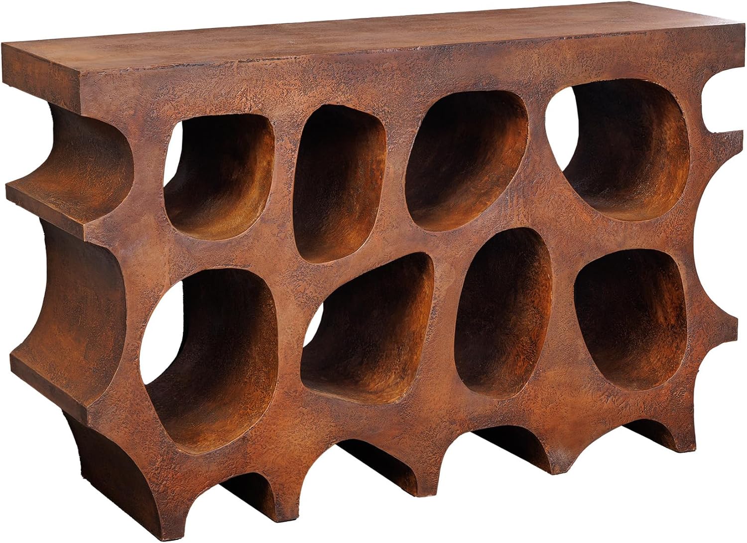 Abstrakter Konsolentisch Art Ambiente - 120cm - Kupfer Edelrost-Look - aus Beton