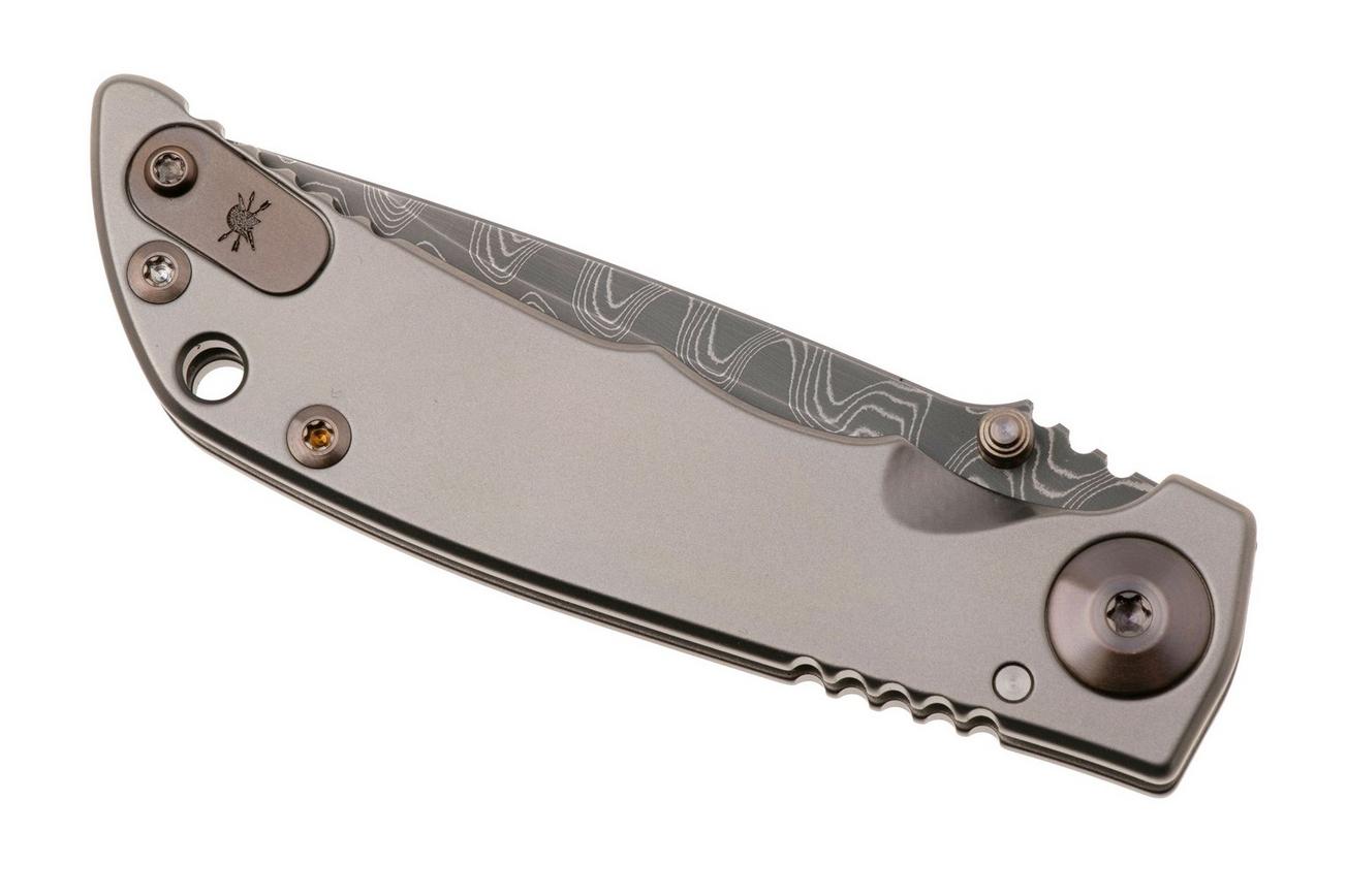 Spartan Harsey Folder 3.25 SF10DMBZ, Damascus, Silver/Bronze/Gold Titanium zakmes