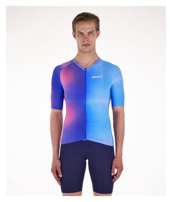Maillot Manches Courtes Unisexe Santini Ombra Eco Micro Turquoise