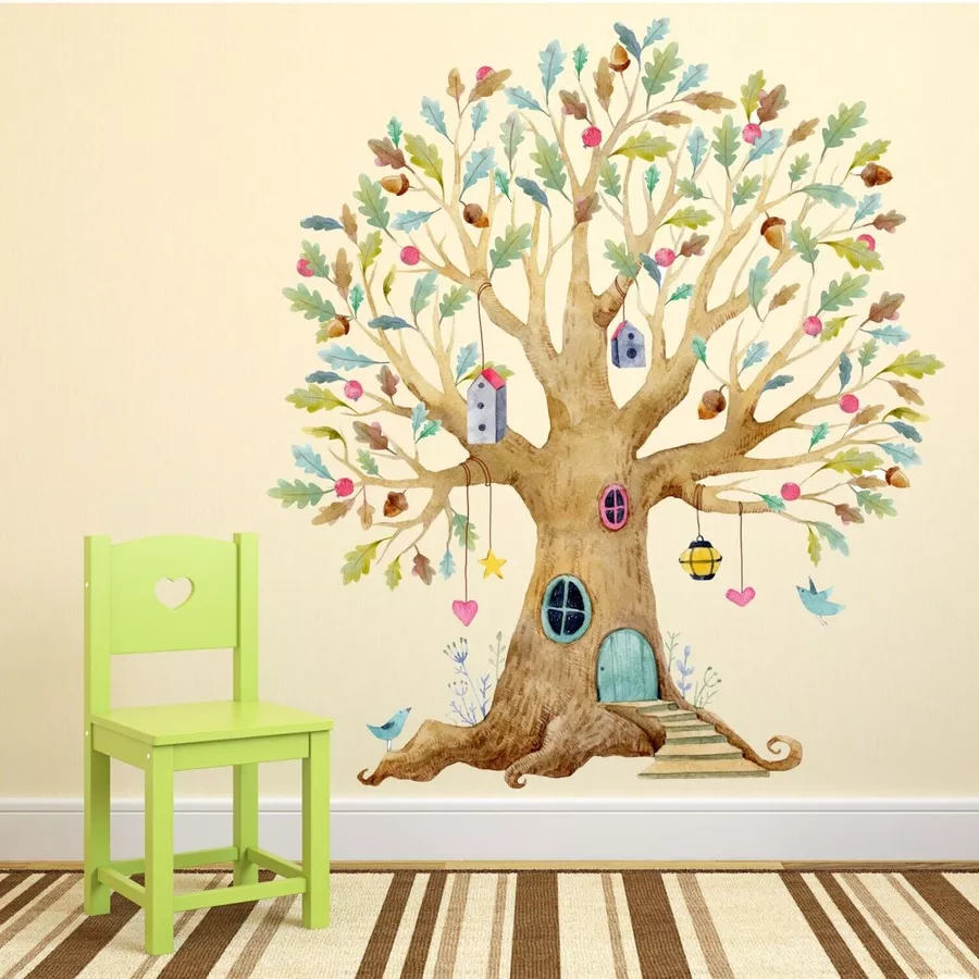 Nikima Wandtattoo 241 Wandtattoo bunter Baum Eiche bunt